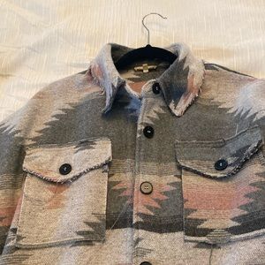 Button down Aztec frayed style jacket